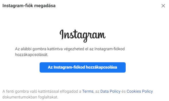 Instagram fiók hozzákapcsolása - Facebook Vállalkozáskezelőű