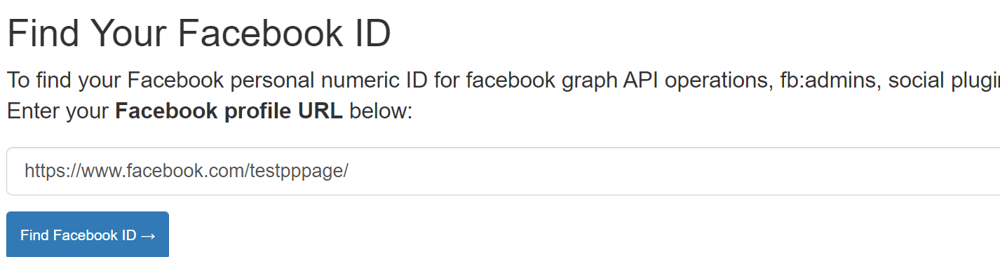 Facebook ID megtalálása