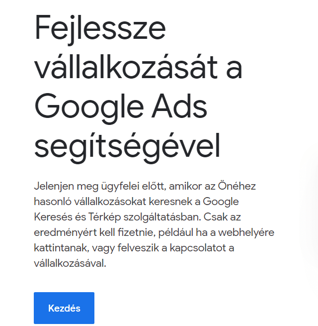 ads.google.com kezdőlap